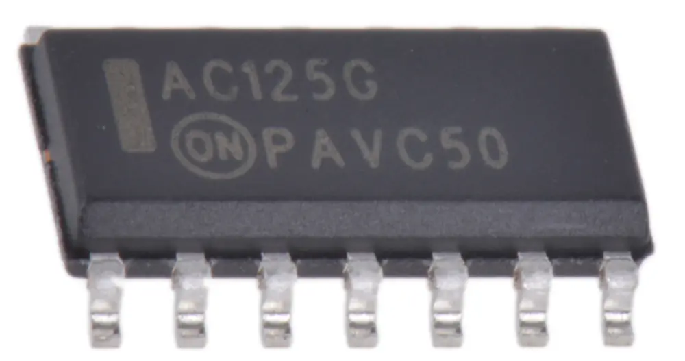 Búfer, MC74AC125DG, 74AC, Quad canales 3-State, No Inversión SOIC 14 pines Sí onsemi