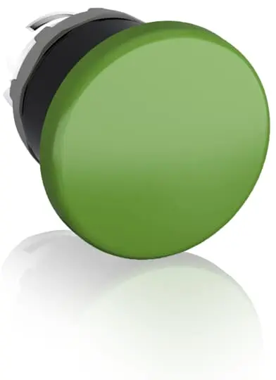 Pulsador ABB serie MPM1, Ø 22mm, de color Verde, tipo seta, Momentáneo | 1SFA611124R1002 MPM1-10G