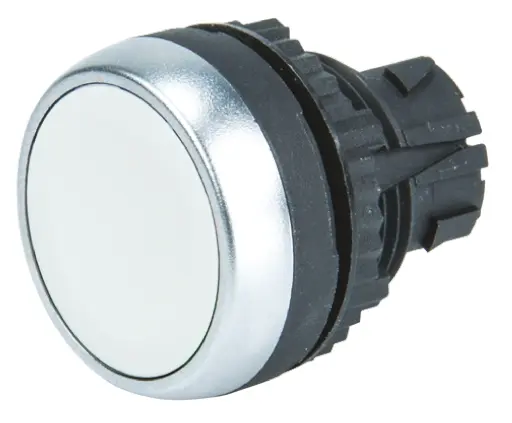 Cabezal de pulsador BACO serie BACO, Ø 22mm, de color Blanco, Retorno por Resorte, IP66 | L21AA05