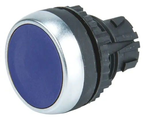 Cabezal de pulsador BACO serie BACO, Ø 22mm, de color Azul, Retorno por Resorte, IP66 | L21AA06