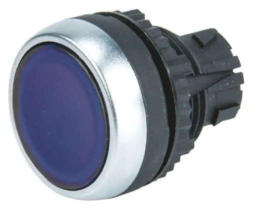 Cabezal de pulsador BACO serie BACO, Ø 22mm, de color Azul, Retorno por Resorte, IP66 | L21AH60