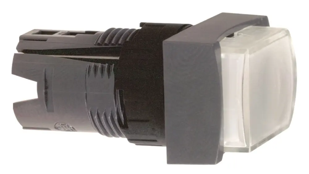 Cabezal de pulsador Schneider Electric serie Harmony XB6, Ø 16mm, de color Blanco, Retorno por Resorte, IP65 | ZB6DE1