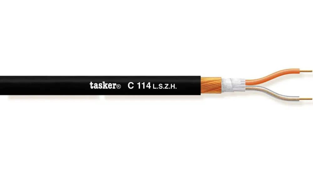 Cable de audio Tasker de 2 conductores, sección 0,25 mm², Ø ext. 1.5mm, long, 100m | C114 L.S.Z.H.