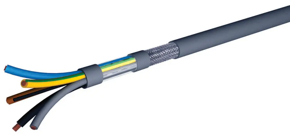 Cable de control apantallado AXINDUS HIFLEX-CY1000 de 4 núcleos, 4 mm², Ø ext. 14.8mm, long. 50m, 1 kV, 34A, | 90410400
