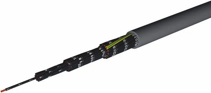 Cable de control AXINDUS CAELIFLEX de 4 núcleos, 0,75 mm², Ø ext. 6mm, long. 50m, 300/500 V, 12A, Pirorretardante NF C ...