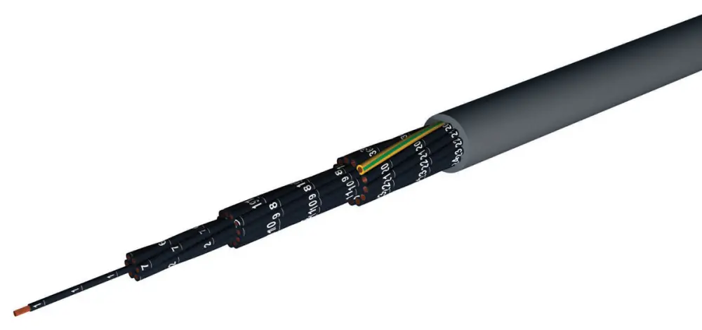 Cable de control AXINDUS CAELIFLEX de 4 núcleos, 0,5 mm², Ø ext. 5.6mm, long. 50m, 300/500 V, Pirorretardante, funda de...