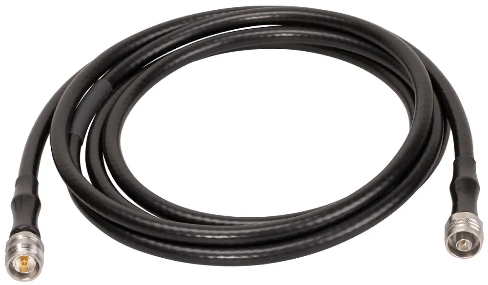Cable coaxial RF Huber+Suhner, 50 Ω, con. : DIN 7/16, Macho, con. B: DIN 7/16, Macho, long. 3m, funda de TPU Negro | TL-P...