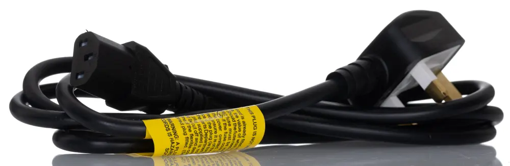 Cable de alimentación Negro de 2m, con. IEC C13, hembra, con. B Conector macho para Reino Unido tipo G, macho,