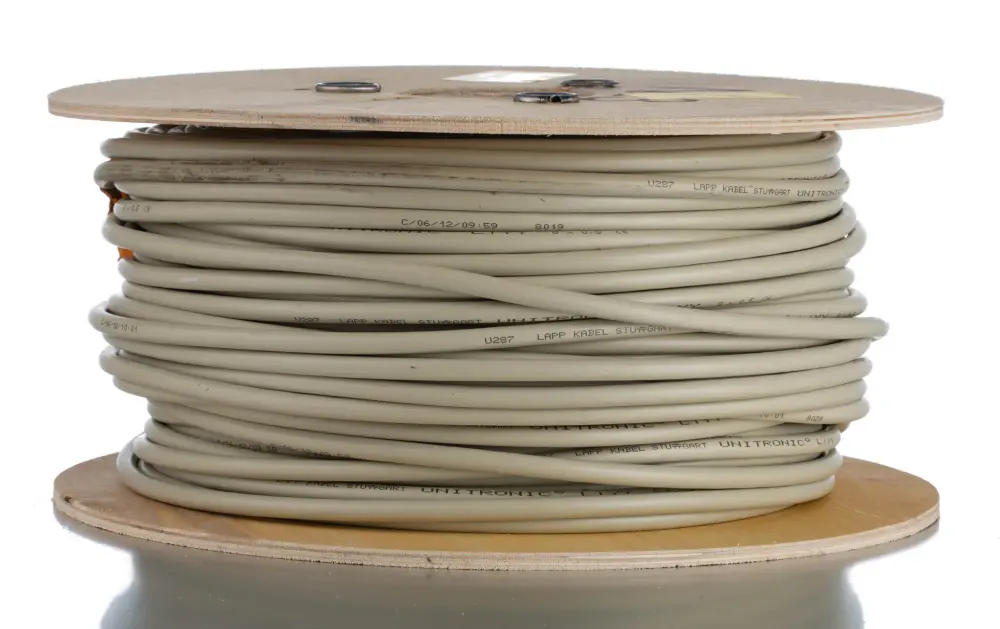 Cable de datos LiYY Lapp UNITRONIC de 8 conductores, 0,5 mm², 20 AWG, long. 100m, Ø ext. 8mm, funda de PVC Gris | 28508