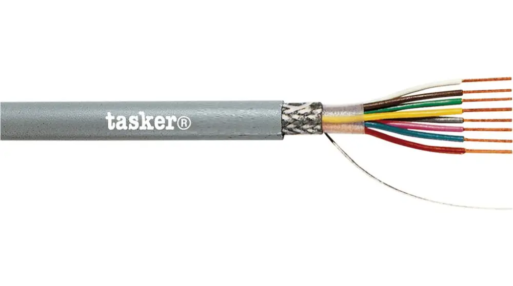 Cable Multiconductor Industrial apantallado Cable de ordenador Tasker, 0,25 mm², long. 100m Gris | C213