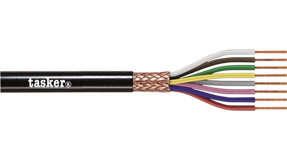 Cable Multiconductor Industrial Apantallado Tasker, 0,25 mm², long. 100m Negro | C8025 CPR