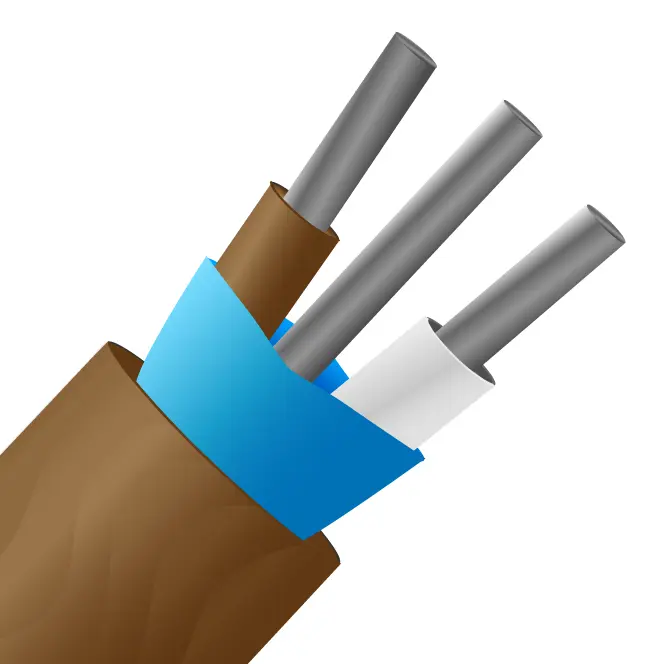 Cable termopar para termopares tipo T, temp. máx. +105°C, long. 25m, aislamiento de PVC Mylar