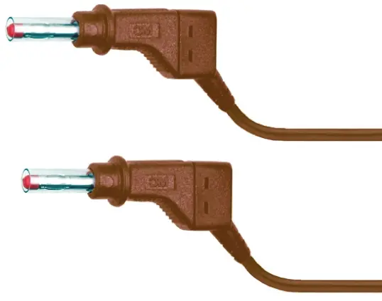 Cable de prueba con conector de 4 mm Staubli de color Marrón, Macho-Macho, 600V, 32A, 500mm | 66.9407-050-27