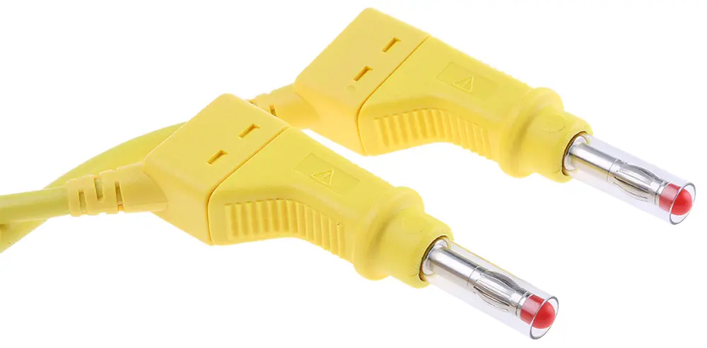 Cable de prueba con conector de 4 mm Staubli de color Amarillo, Macho-Macho, 600V, 32A, 500mm | 66.9407-050-24