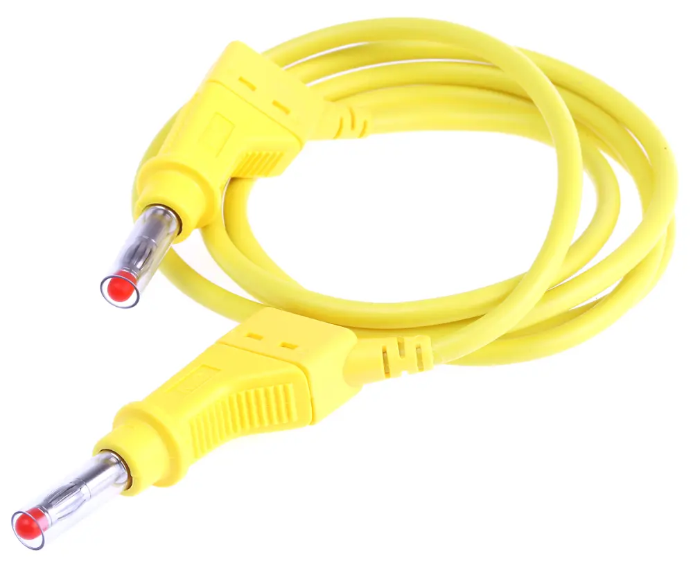 Cable de prueba con conector de 4 mm Staubli de color Amarillo, Macho-Macho, 600V, 32A, 1m | 66.9407-100-24