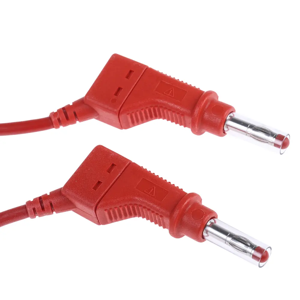 Cable de prueba con conector de 4 mm Staubli de color Rojo, Macho-Macho, 600V, 32A, 2m | 66.9407-200-22