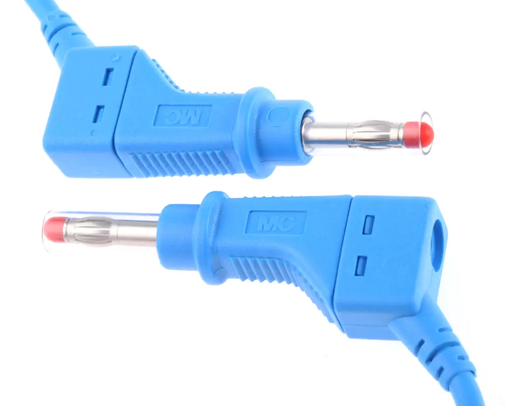 Cable de prueba con conector de 4 mm Staubli de color Azul, Macho-Macho, 600V, 32A, 2m | 66.9407-200-23