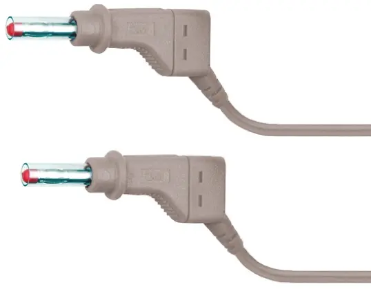 Cable de prueba con conector de 4 mm Staubli de color Gris, Macho-Macho, 600V, 32A, 2m | 66.9407-200-28