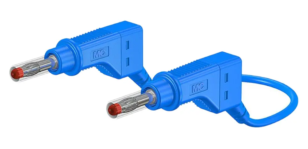 Cable de prueba con conector de 4 mm Staubli de color Azul, Macho-Macho, 600V, 32A, 500mm | 66.9408-050-23