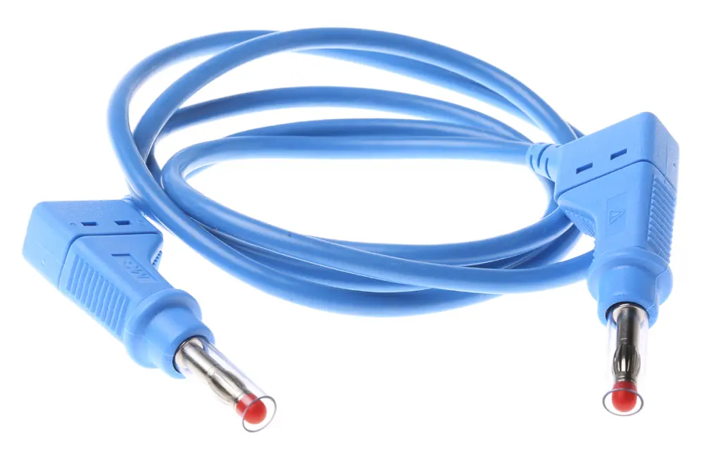 Cable de prueba con conector de 4 mm Staubli de color Azul, Macho-Macho, 600V, 32A, 1m | 66.9408-100-23