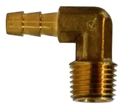 Brass 1/4" Hose Barb X 1/8" MPT Elbow 707020-0402