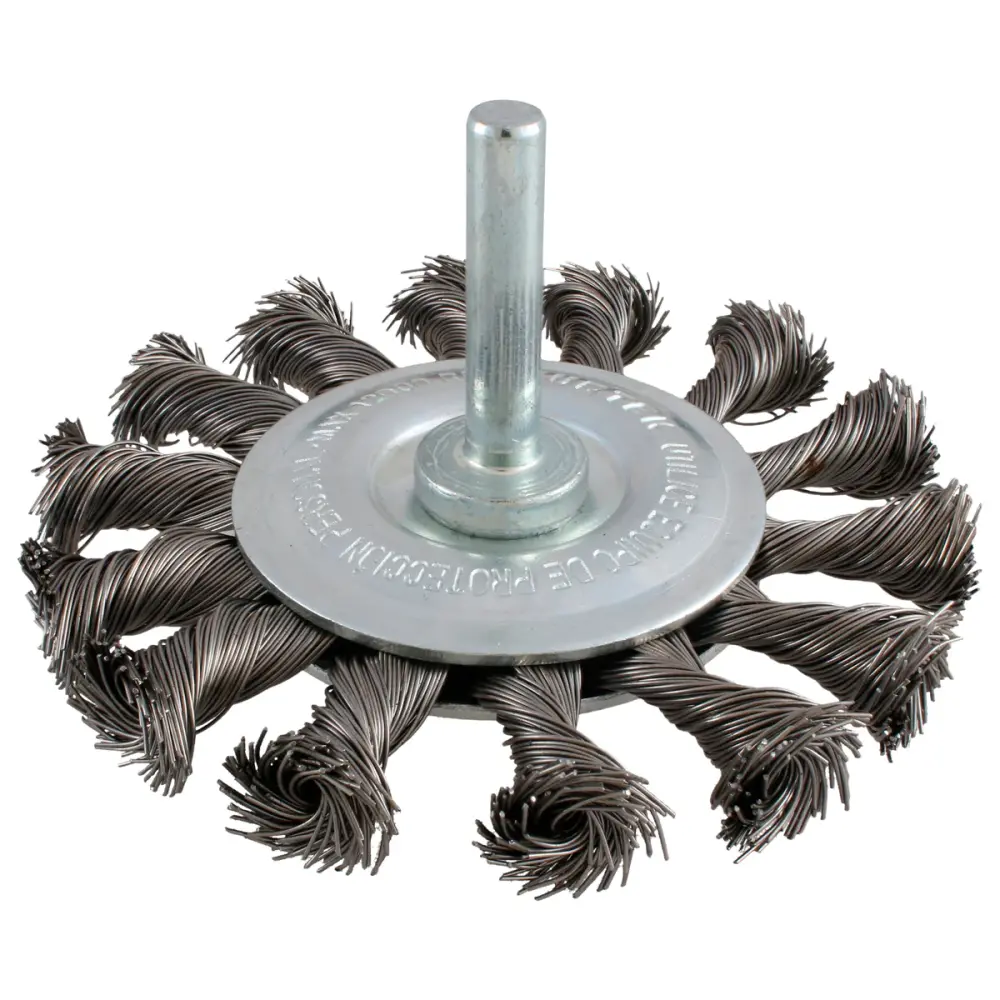 Carda circular trenzada alambre sutil 3" x 0.30 mm con zanco 1/4" Surtek
