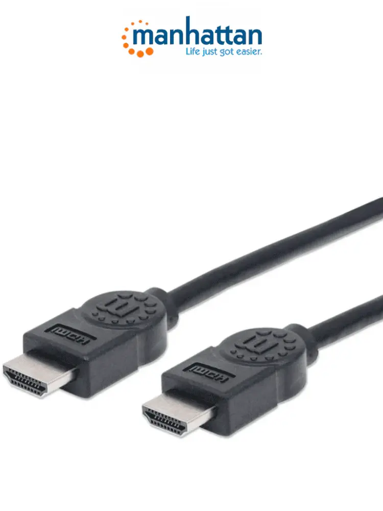 MANHATTAN 306119- Cable HDMI de Alta Velocidad de 1.8 Metros/ Resolución 4k@30Hz/ Favorece 3D/ HDMI Macho Macho/ Soporta ...