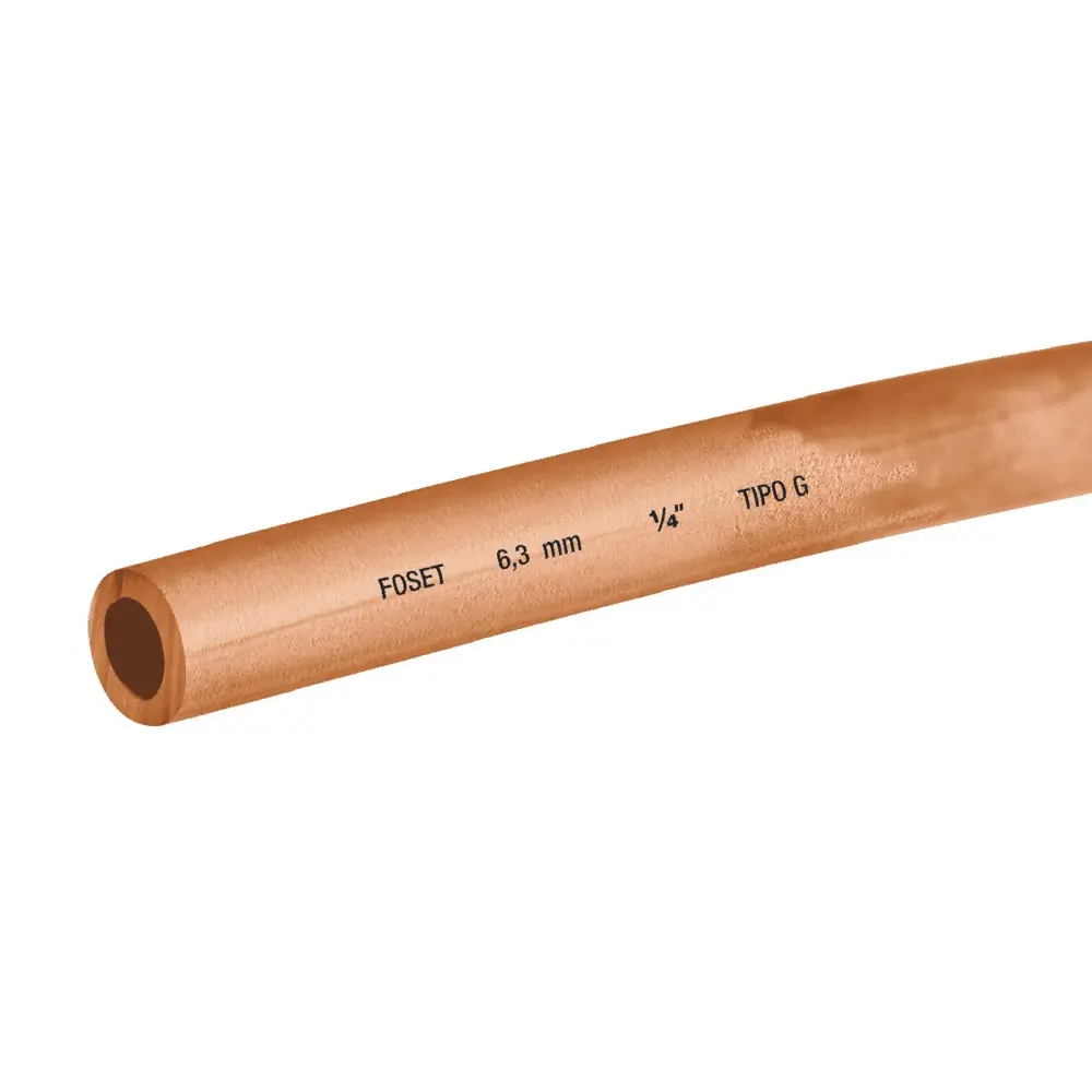 Tubo de cobre maleable, 1/4", rollo de 15 metros