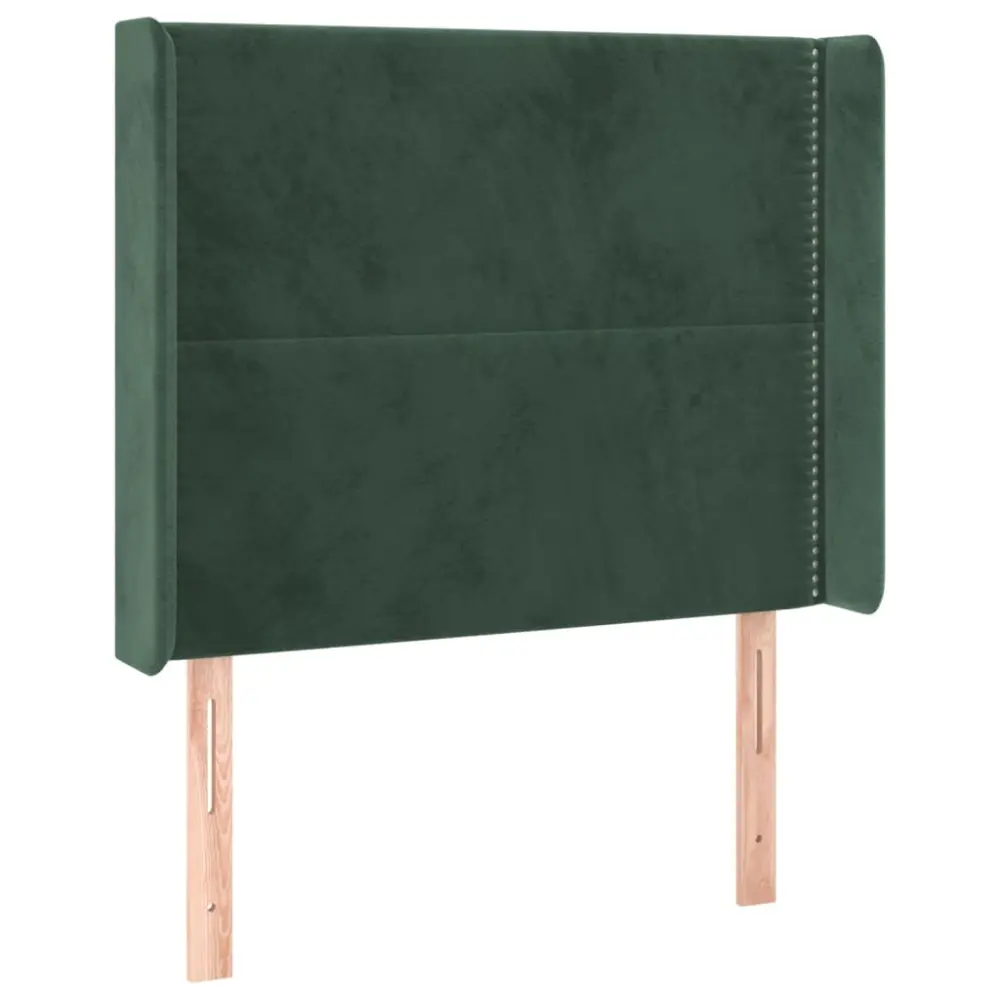 vidaXL cabecero con orejas de terciopelo verde sombrío 83x16x118/128 cm