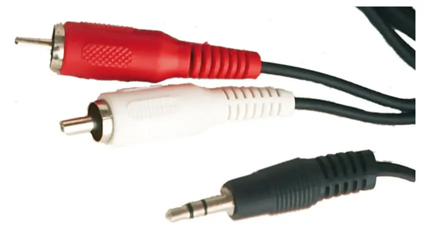2600931 ESTEREO MACHO 3.5mm 2 RCA MACHO con Chapado en Oro