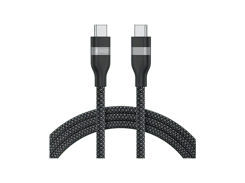 ANKER Câble USB-C vers USB-C, tressé bio souple, 0,9 m, 240 W, noir