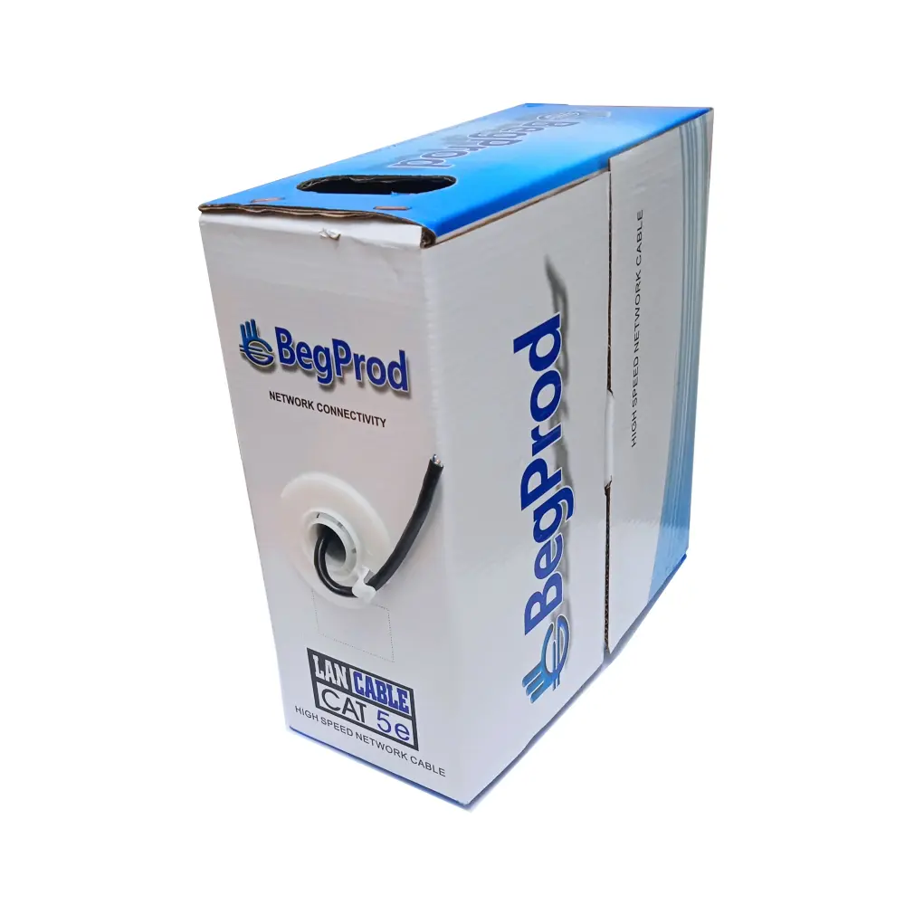 Bobina de Cable UTP Begprod Cat5E 100 Metros para Uso Exterior