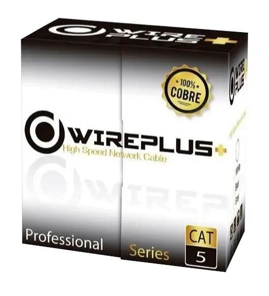 Bobina de Cable UTP Wireplus Cat5E 100% Cobre 305M