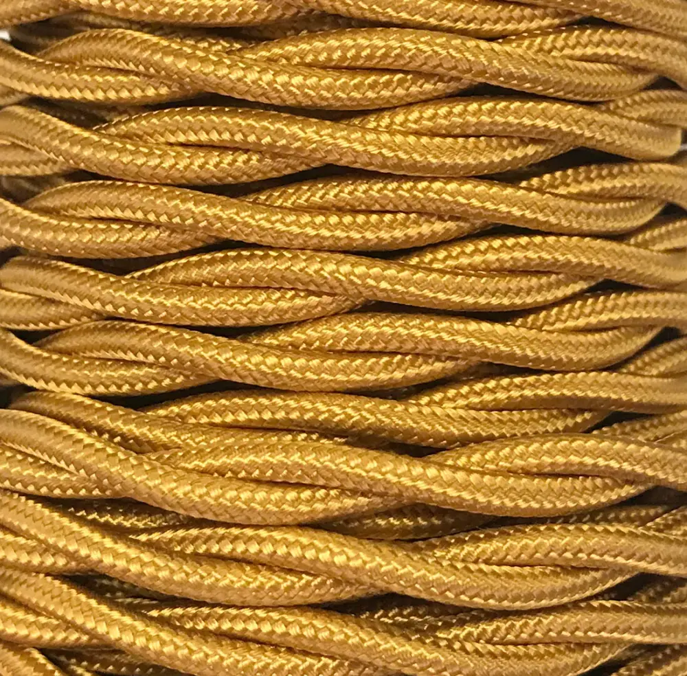 CABEXT2R05 5m CABLE TEXTIL TRENZADO DORADO