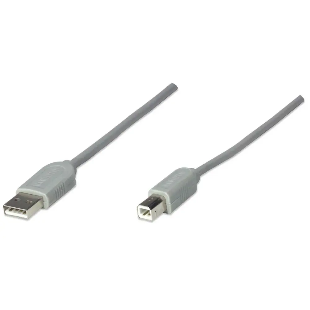 Cable USB MANHATTAN 341028, USB B, USB B, Macho/Macho, 4,5 m, Gris CABITL280 Modelo 341028