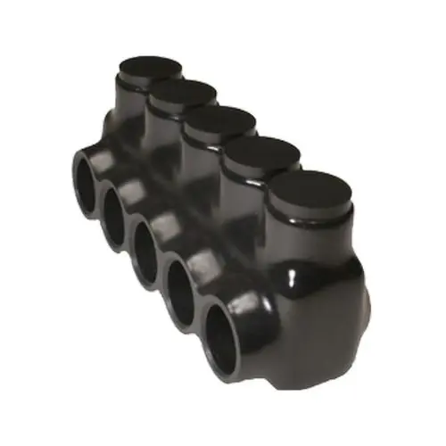 Compact 5 Port Single Entry Insulated Multi Cable Connector Black 97515