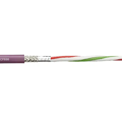 Igus CF888-001 24 AWG 1P Stranded Bare Cobre Shielded Al TC Braid PVC 30V Chainflex CF888 Bus Cable