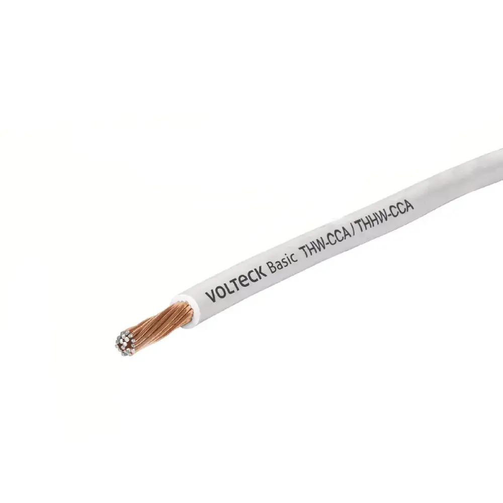 Metro de cable thhw-ls 14 awg blanco VOLTECK CAB-14B
