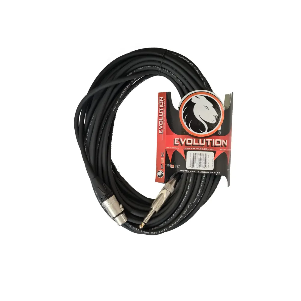 CABLE CANON HEMBRA PLUG MACHO 6.3mm 15m EVOLUTION PBK EVCP-15R