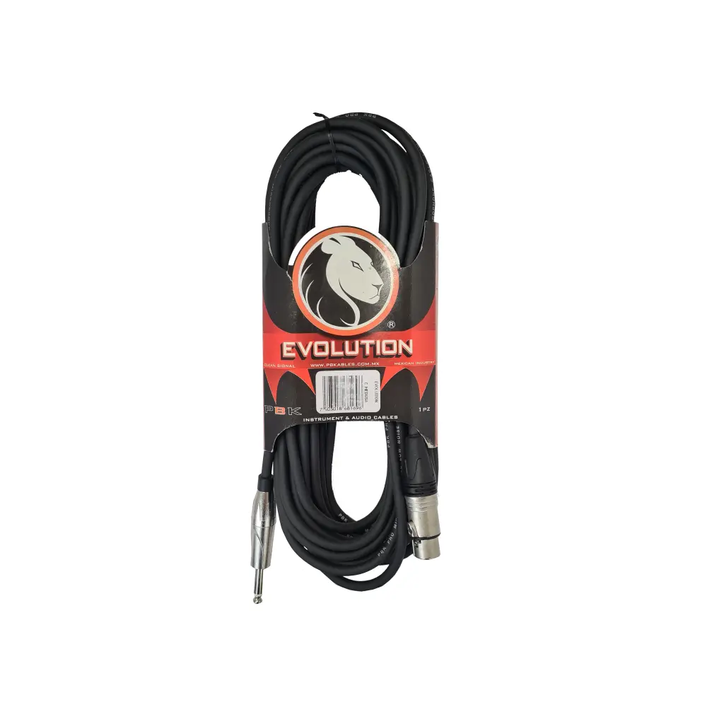 CABLE CANON HEMBRA PLUG MACHO 6.3mm 6m EVOLUTION PBK EVCP-6R