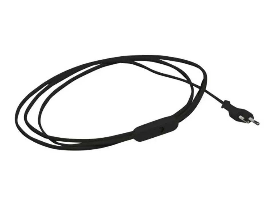 CABLE negro 2mts CLAVIJA + INTERRUPTOR