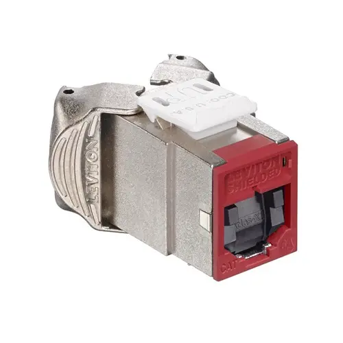 Leviton Cat 6A Shielded QUICKPORT Jack Shutters Dark Red 6ASJK-SR6
