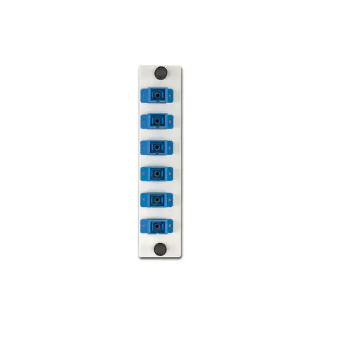 Leviton LGX 6 Pack Plate w/SC Adapters Blue 6 Fiber Alabastro APLW6-SCS