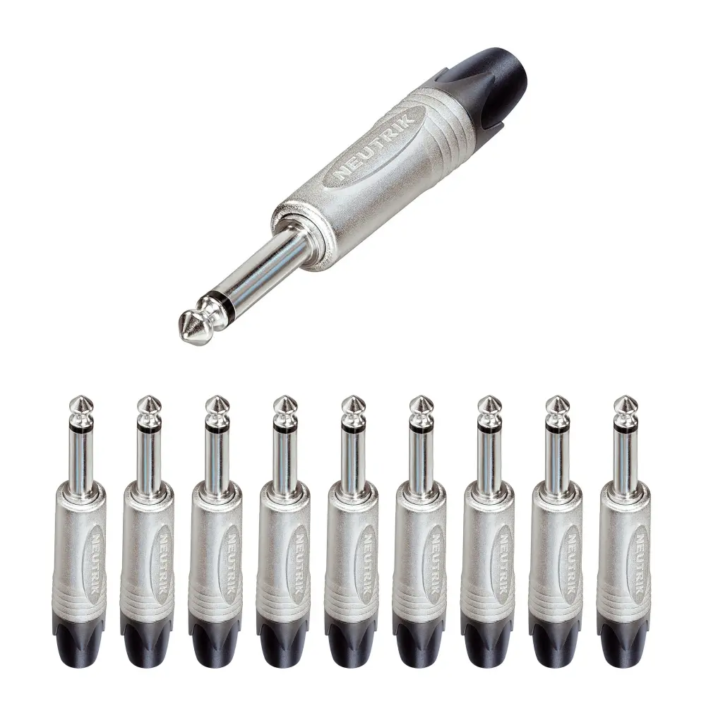 PAQ. 10 PZAS. DE PLUG 6.3 MONO CONTACTOS NICKELADOS NEUTRIK NP2X(10)
