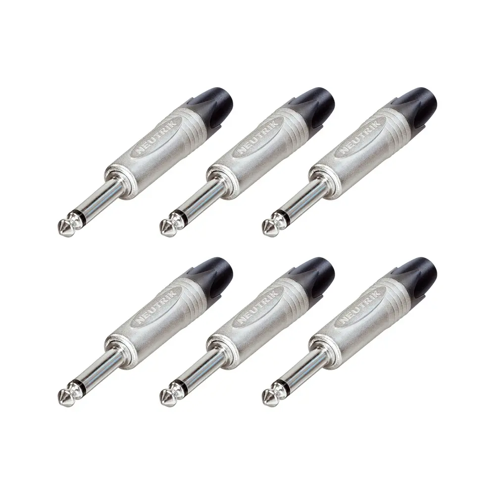 PAQ. 6 PZAS. DE PLUG 6.3 MONO CONTACTOS NICKELADOS NEUTRIK NP2X(6)