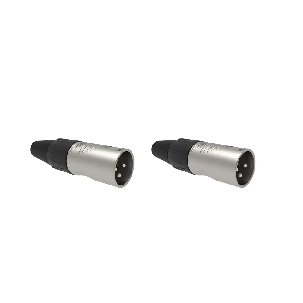 PAQ. 2 PZAS. DE Plug XLR Macho 3 pines en niquel REAN RC3M(2)