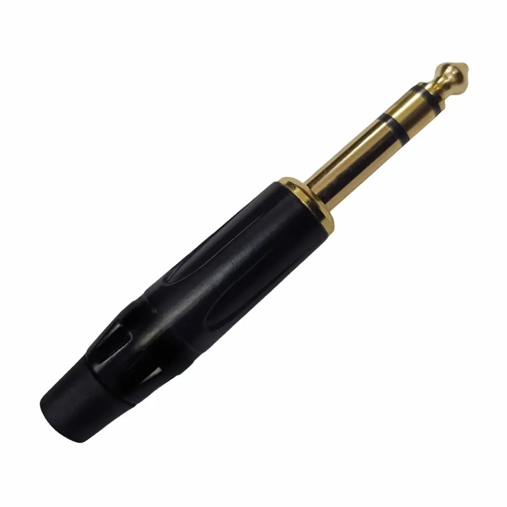 Plug 6.3mm Estereo Punta Dorada Negro RADOX 705-936