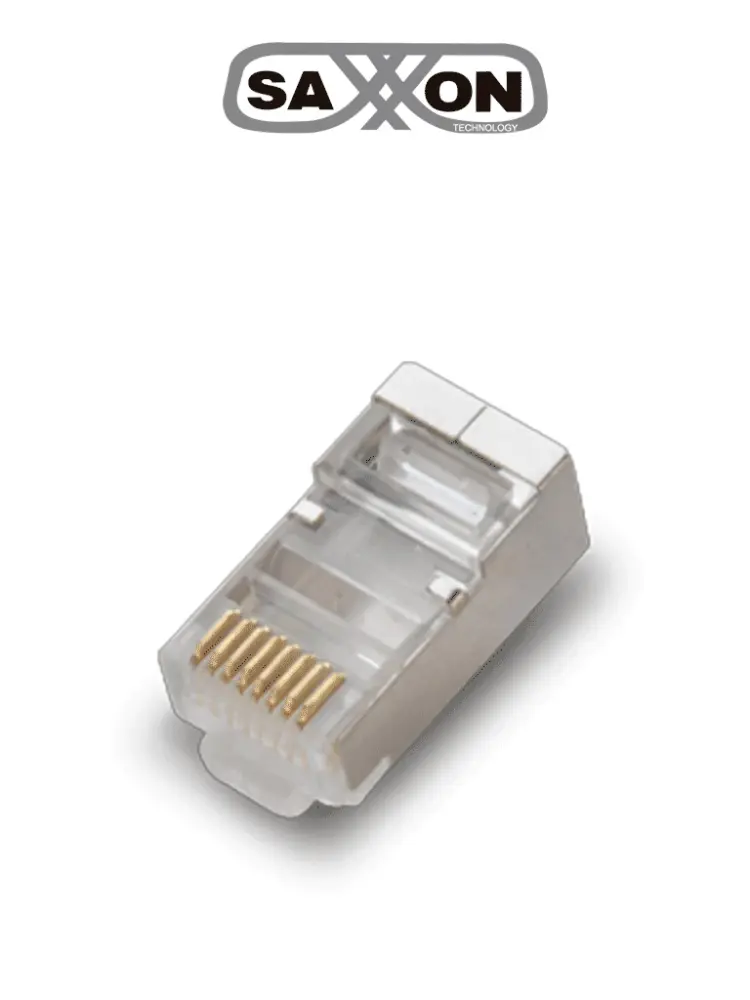 SAXXON S901E - Conector plug RJ45 para cable UTP con guí / CAT 6 / Blindado / Paquete 100 piezas