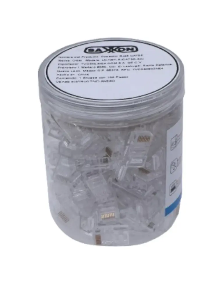 TCE LN-NET-RJCAT6-30u - Bote con 100 Plugs RJ45 Cat6 UTP, Sin Blindaje, Alta Velocidad, Conector Modular para Redes Ethern...