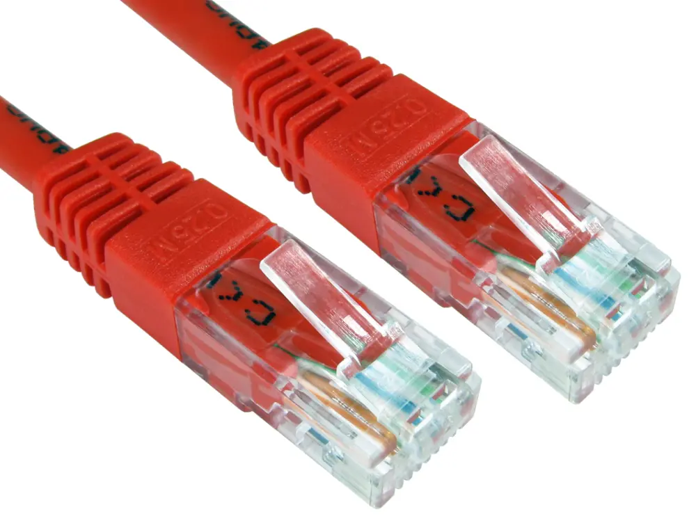Cable Ethernet Cat6 UTP de color Rojo, long. 1.5m, funda de PVC